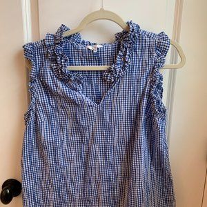 Crown & Ivy Gingham / Ruffle Tank Top